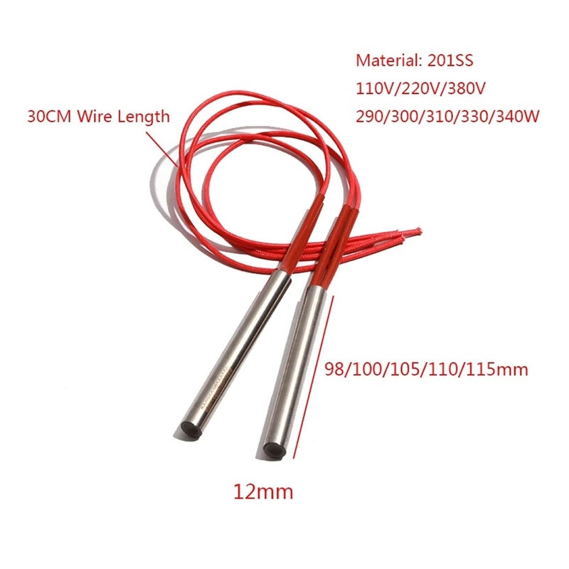 Cartridge Heater 330W 12x110mm 220V Stainless Steel Tubular Heating Rod - Image 3