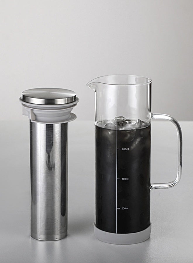 HOMESTAR Cold Brew Coffee Maker Borosilicate Glass & Iced Tea Maker with 304 Stainless Steel Filter, Tea Infuser Ice Cold Brew Pitcher Kitchen 800mL - Image 4
