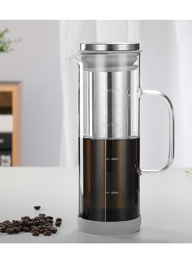 HOMESTAR Cold Brew Coffee Maker Borosilicate Glass & Iced Tea Maker with 304 Stainless Steel Filter, Tea Infuser Ice Cold Brew Pitcher Kitchen 800mL - Image 1