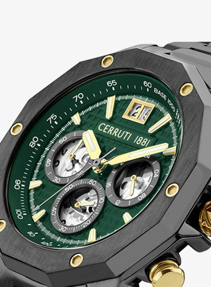 CERRUTI 1881  Men's Round Shape Stainless Steel Band Analog Wrist Watch 45.5 mm - Green Dial - CIWGI2207403 for Men | Best Price UAE