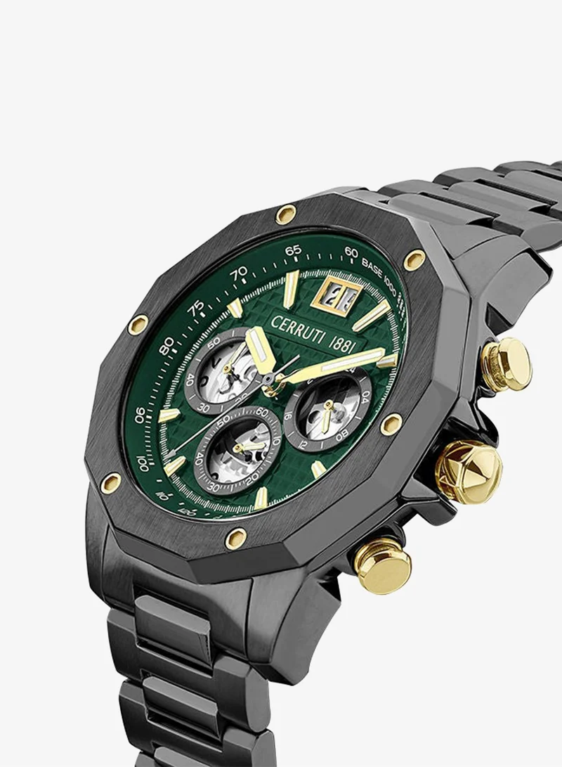 CERRUTI 1881  Men's Round Shape Stainless Steel Band Analog Wrist Watch 45.5 mm - Green Dial - CIWGI2207403 for Men | Best Price UAE
