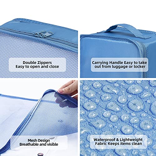 JJ POWER Travel Packing Cubes, Luggage Organizers with Shoe Bag (Sea Blue) - Image 3