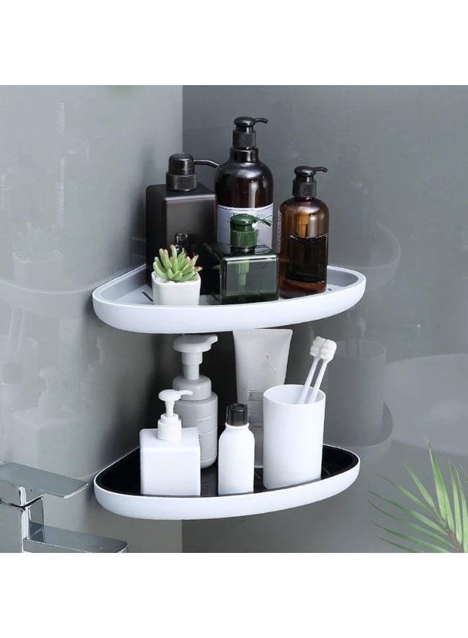 Versatile corner bathroom shelf – Bathroom and kitchen organizer for storing shower essentials and jars HA - Image 2