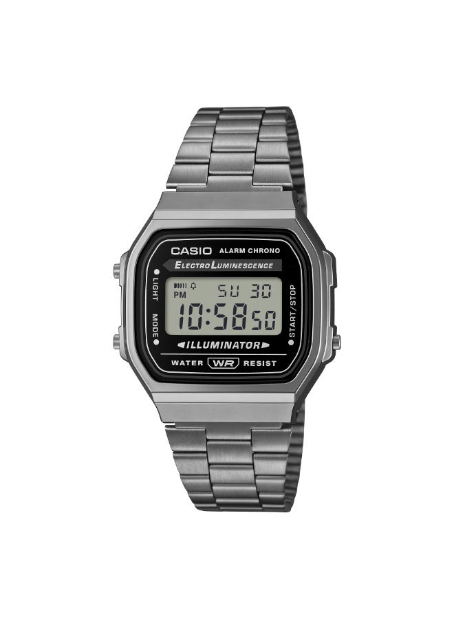 Casio Vintage Unisex Quartz Stainless Steel Digital Watch A168WGG-1ADF