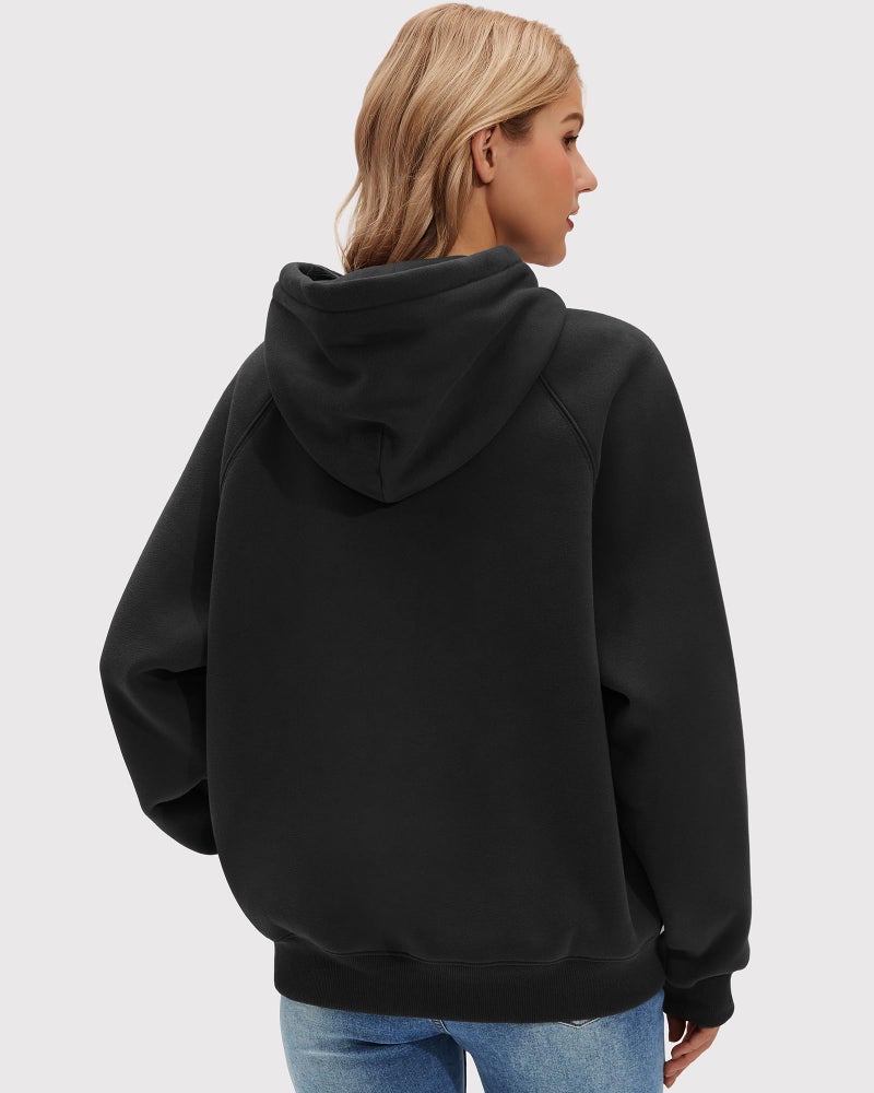 Stelle Women Hoodies Oversized Fleece Long Sleeve Comfy Casual Pullover Sweatshirts 2026 Winter Fall Outfits Black Small - Image 4