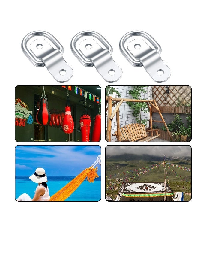 D Rings Tie Downs, 6 PCS Galvanized Iron Heavy Duty Tie Down Straps Ring, with Mounting Bracket and Screw - Image 4