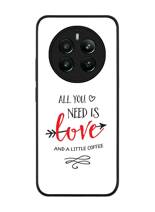 Stylizedd Rugged Black edge case for Realme 12 Plus 5G / Realme 12 4G, Slim fit Soft Case Flexible Anti Drop TPU Gel Thin Cover - All You Need Is A Little Love - Image 1