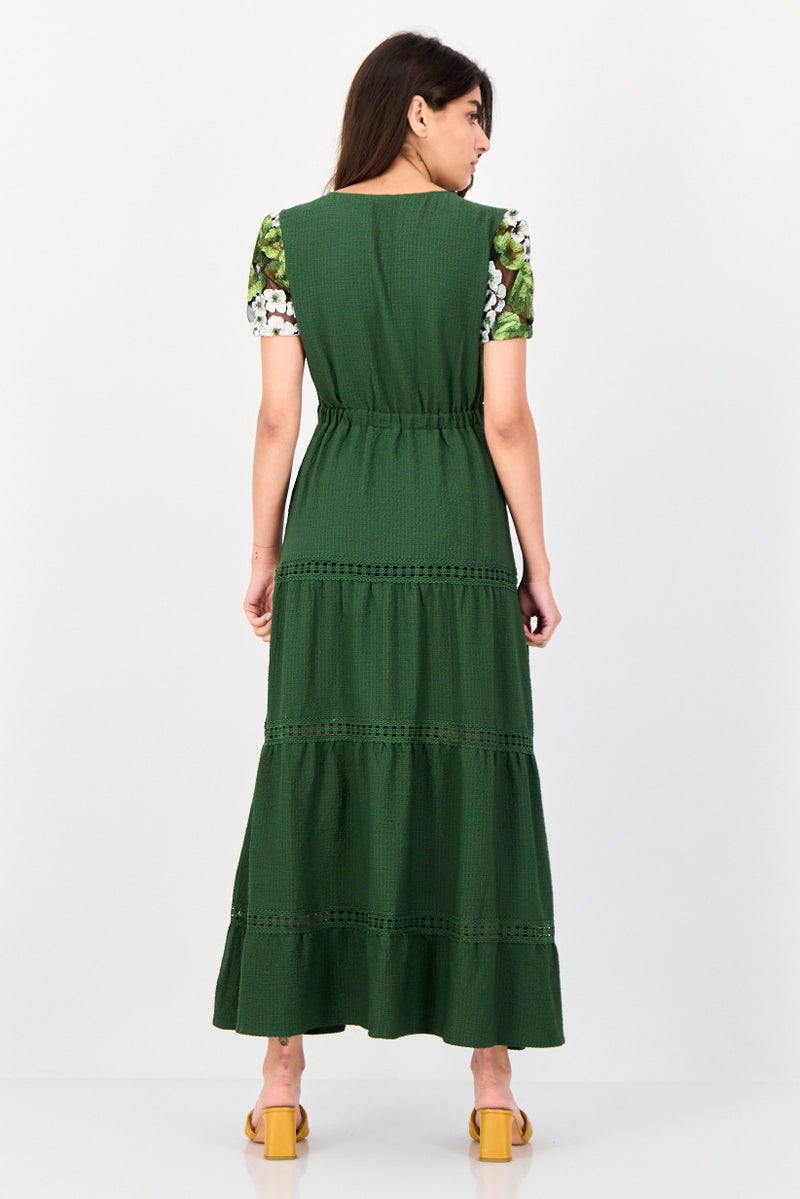 DESIGUAL Women Textured Maxi Dress, Green - Image 3