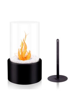 Y&D Tabletop Fireplace Portable Fire Pit w/ Killer and Pebbles (Black)  - Image 1
