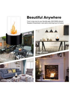 Y&D Tabletop Fireplace Portable Fire Pit w/ Killer and Pebbles (Black)  - Image 5