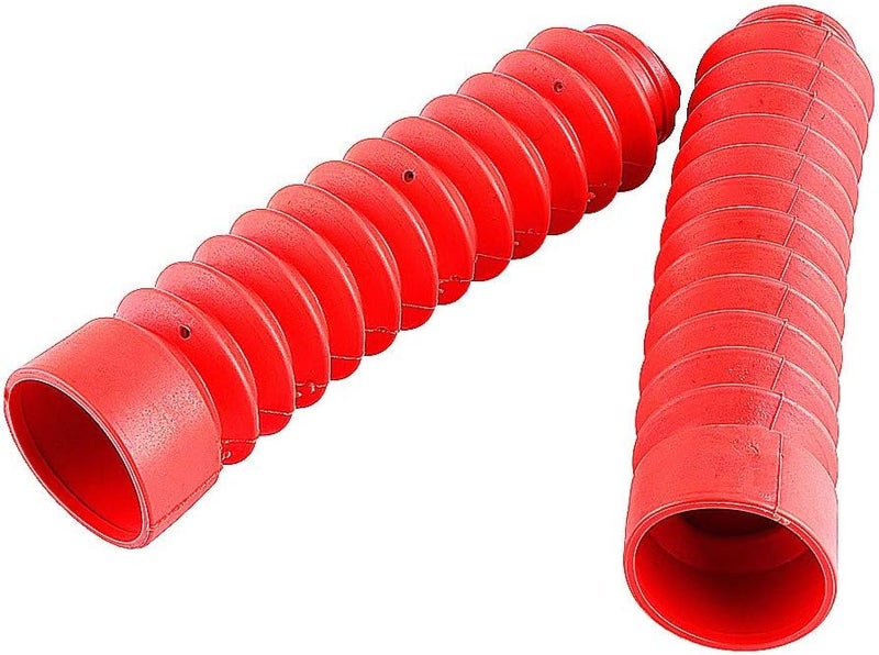 Keenso 1 Pair Rubber Fork Cover Gaiters Motorcycle Front Fork Gaiters Boots Shock Damping Dust Cover 205 x 42mm (Red) - Image 2