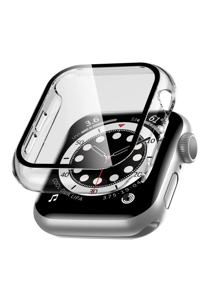 TYCOM Case Compatible with Apple Watch Series 6/SE/Series 5/Series 4 44mm with Built in Tempered Glass Screen Protector- All Around Hard PC Case Overall Protective Cover (Clear) (40mm)  - Image 1
