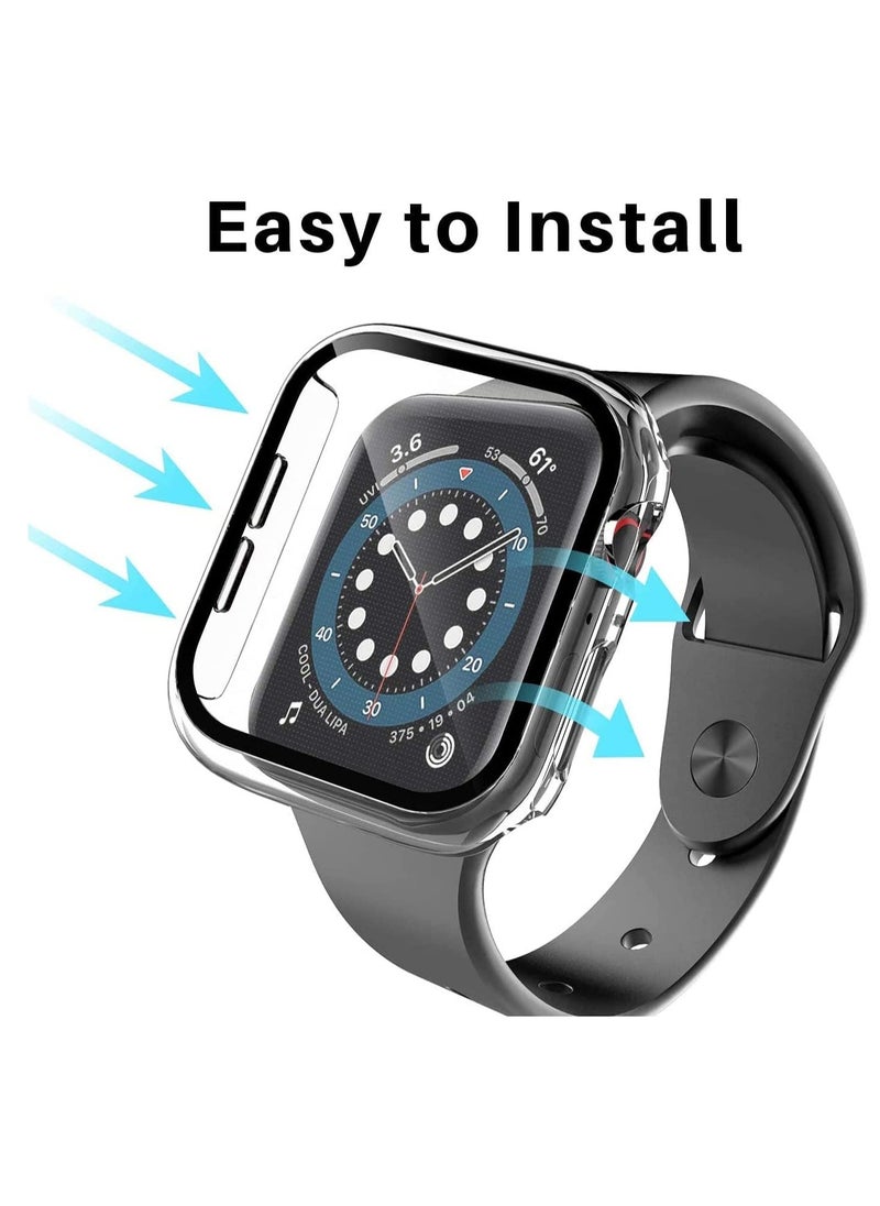 TYCOM Case Compatible with Apple Watch Series 6/SE/Series 5/Series 4 44mm with Built in Tempered Glass Screen Protector- All Around Hard PC Case Overall Protective Cover (Clear) (40mm)  - Image 4