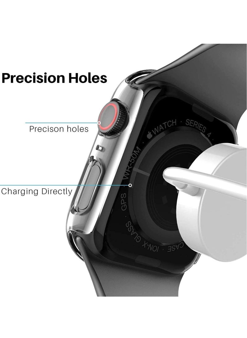 TYCOM Case Compatible with Apple Watch Series 6/SE/Series 5/Series 4 44mm with Built in Tempered Glass Screen Protector- All Around Hard PC Case Overall Protective Cover (Clear) (40mm)  - Image 5