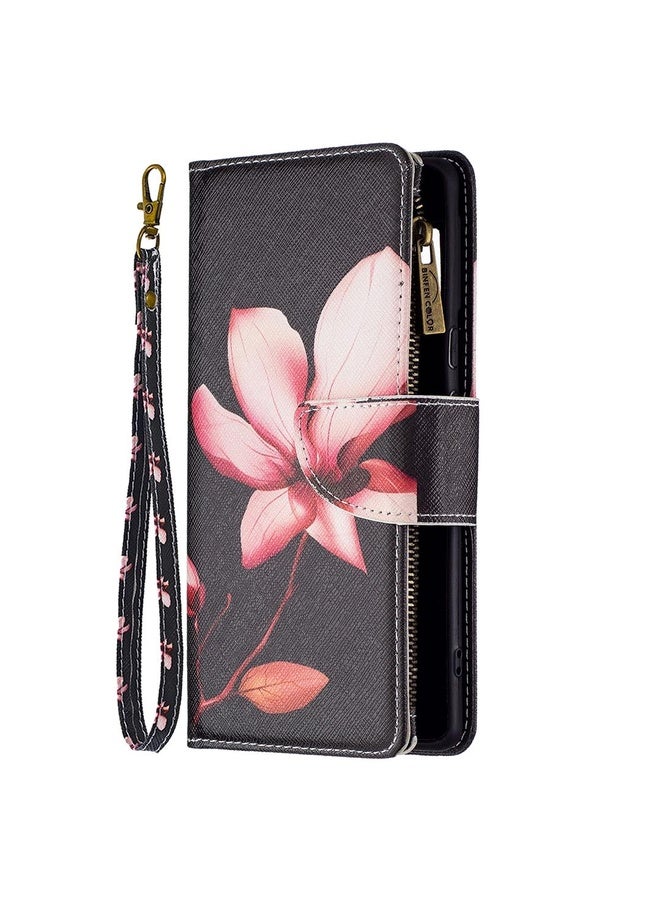 HuHa Case Cover For Google Pixel 6 Pro Colored Drawing Pattern Zipper Horizontal Flip Phone Leather Case with Holder & Card Slots & Wallet(Lotus)  - Image 2
