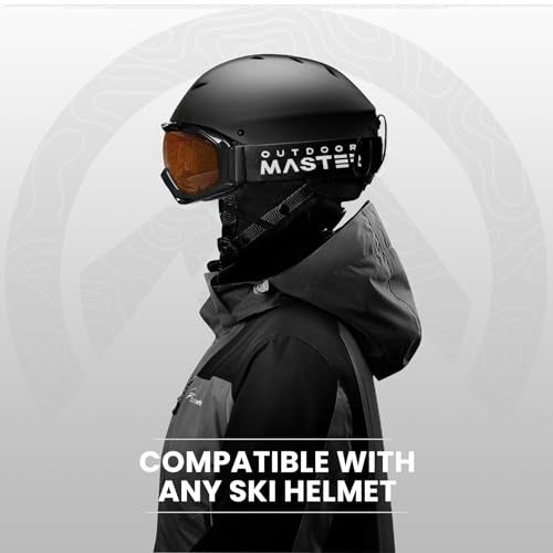 OutdoorMaster OTG Ski Goggles - Over Glasses Ski/Snowboard Goggles for Men, Women & Youth - 100% UV Protection (Black Frame + VLT 24% Orange Lens with REVO Silver) - Image 5