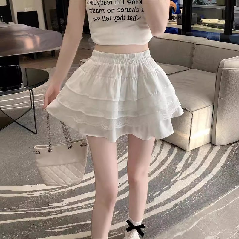 Korean Style Puffy Cake Skirt Skirt 2024 Arrival A- Line High Waist Slimming Skirt For Children - Image 3