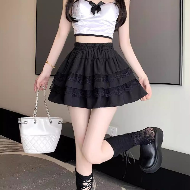 Korean Style Puffy Cake Skirt Skirt 2024 Arrival A- Line High Waist Slimming Skirt For Children - Image 5