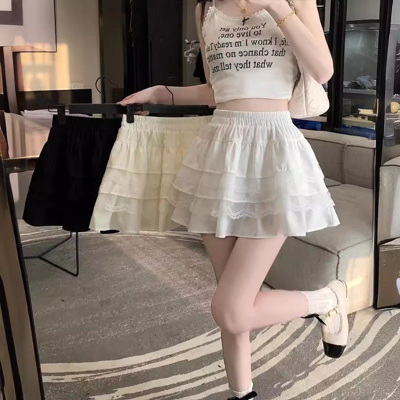 Korean Style Puffy Cake Skirt Skirt 2024 Arrival A- Line High Waist Slimming Skirt For Children - Image 2