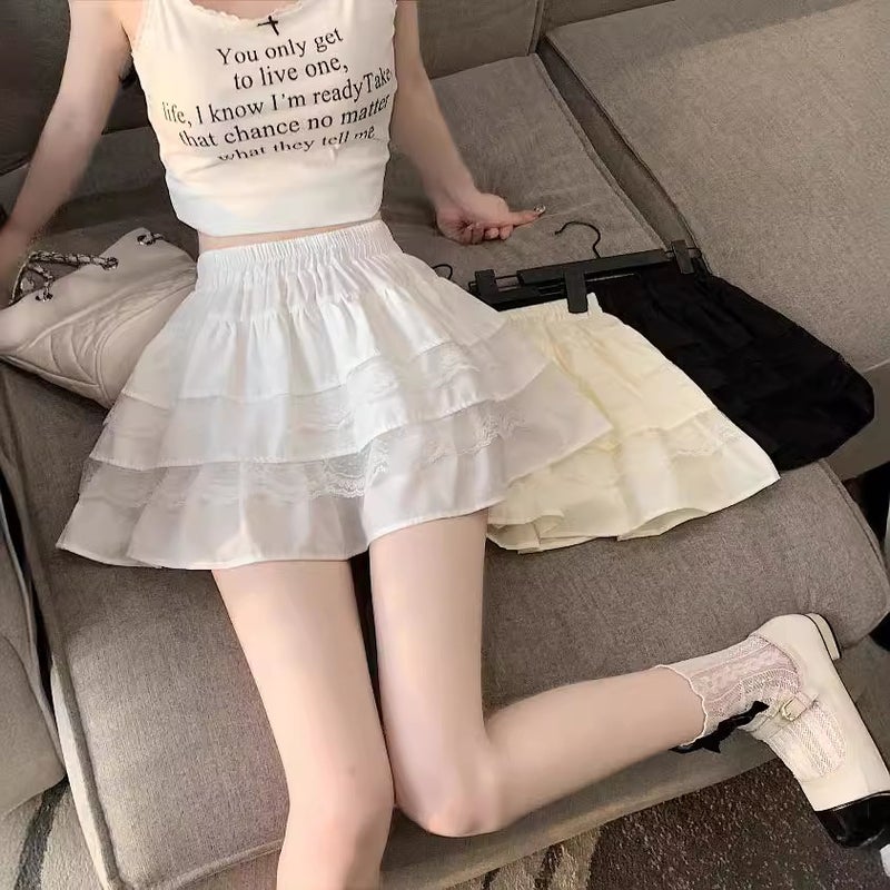 Korean Style Puffy Cake Skirt Skirt 2024 Arrival A- Line High Waist Slimming Skirt For Children - Image 4