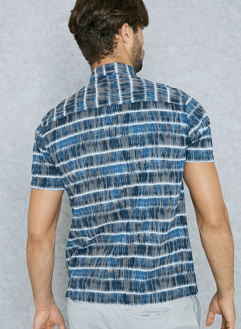 TOPMAN Batik Stripe Print Shirt