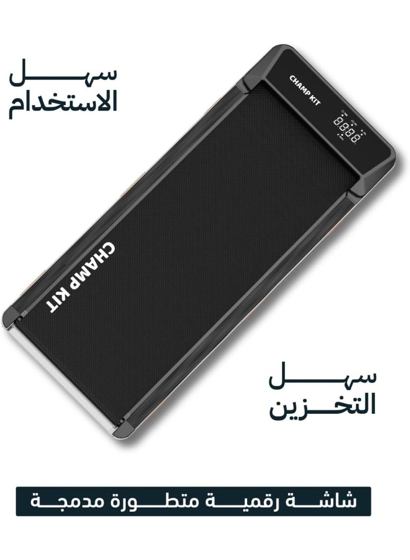 CHAMP KIT Smart Treadmill, Home electric walking pad with 1.5HP motor LED display speed up to 6 kilometers per hour foldable with incline running area 405 by 935 millimeters,, Convenient for Use at Home, Gym or Office - Max 90 kg User Weight - Image 3