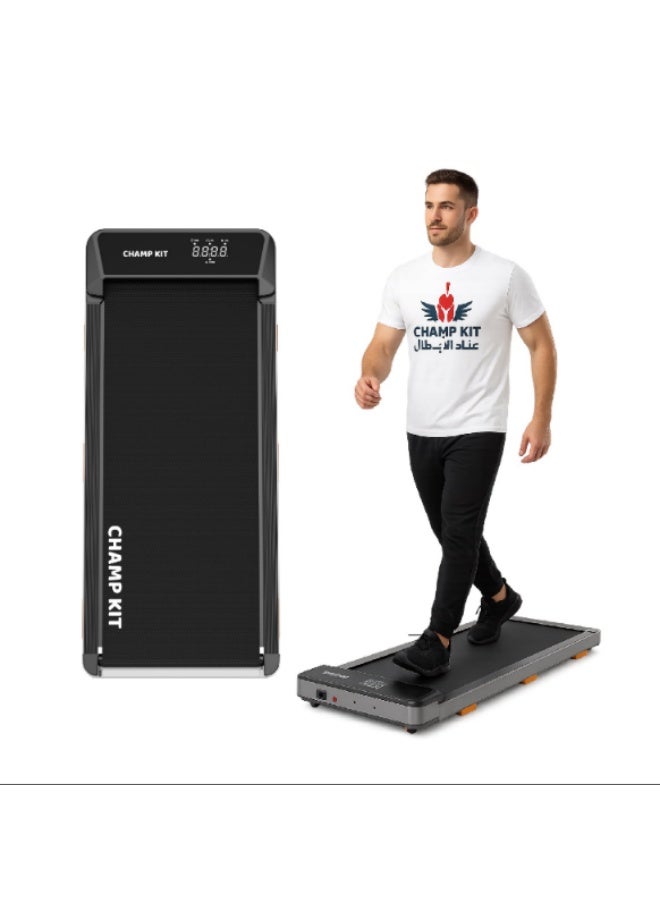 CHAMP KIT Smart Treadmill, Home electric walking pad with 1.5HP motor LED display speed up to 6 kilometers per hour foldable with incline running area 405 by 935 millimeters,, Convenient for Use at Home, Gym or Office - Max 90 kg User Weight - Image 1