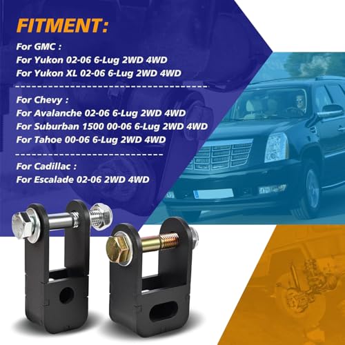 OICCTBF Upgrade 4PCS 2-4" Front and Rear Shock Extensions,Heavy-Duty Steel Rear Lift Leveling Kits for Yukon/for Yukon XL for Avalanche for Escalade 02-06 for Suburban for Tahoe 00-06 - Image 3