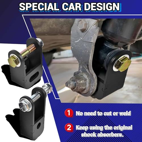 OICCTBF Upgrade 4PCS 2-4" Front and Rear Shock Extensions,Heavy-Duty Steel Rear Lift Leveling Kits for Yukon/for Yukon XL for Avalanche for Escalade 02-06 for Suburban for Tahoe 00-06 - Image 4