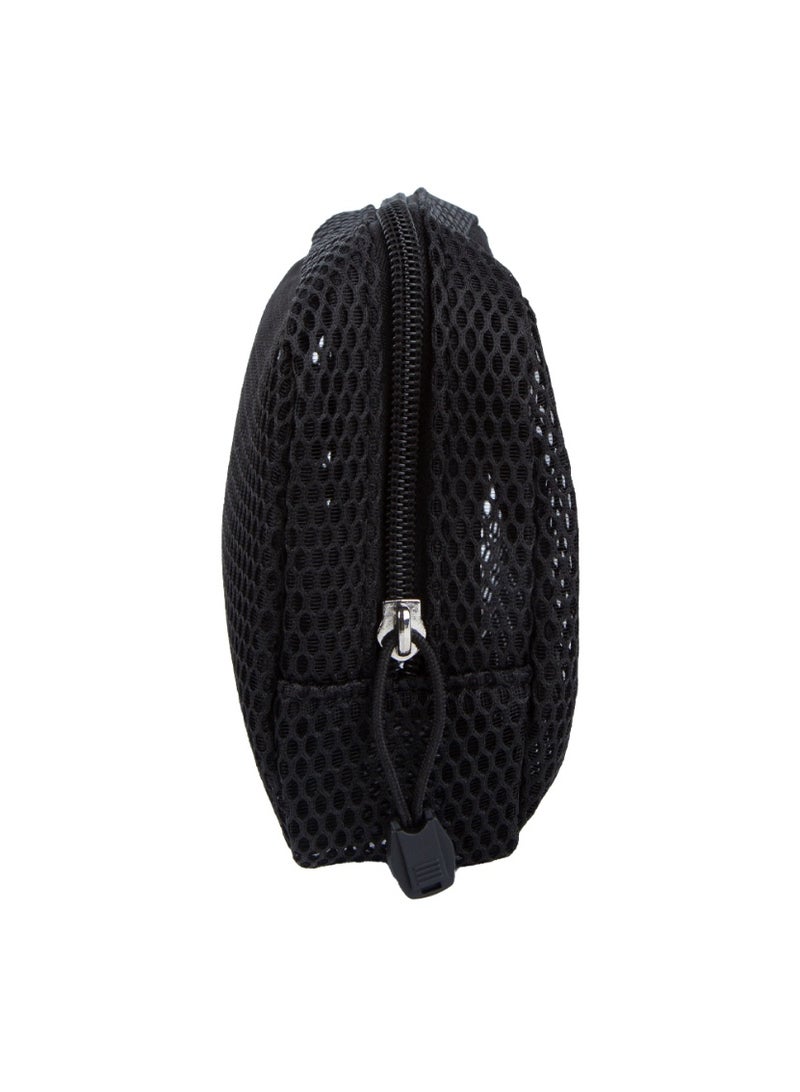 DAISO Mesh Pouch with Pocket, Black - Image 2