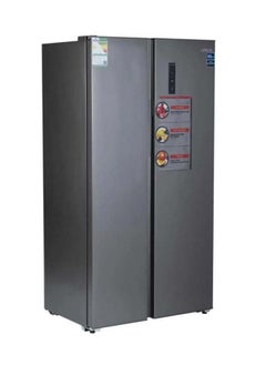 Amax side-by-side refrigerator, 18.4 cubic feet capacity - silver - HSBS19AX