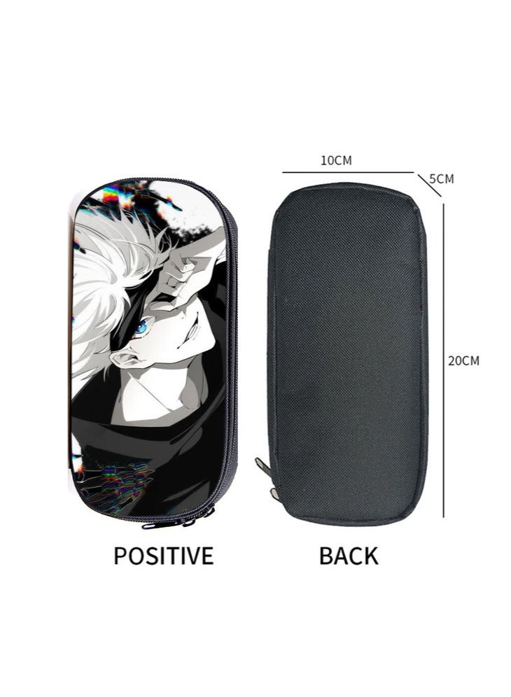 general Jujutsu Kaisen Gojo Satoru pencil case, large-capacity storage pencil case for primary and middle school students, children's stationery bag - Image 2