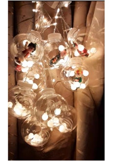 Generic LED String Light Balls Curtain the shape of a ball with Ramadan cartoon shapes inside  - Image 3