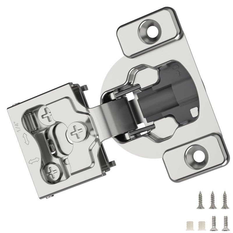 Furniware 50 Pieces 14 Small Overlay Concealed Face Frame Hinges 105 Open Angle 4 Level Soft Close Screw On Compact Cabinet Hingefor Face Frame Door Soft Close OnOff Switch Self Closing