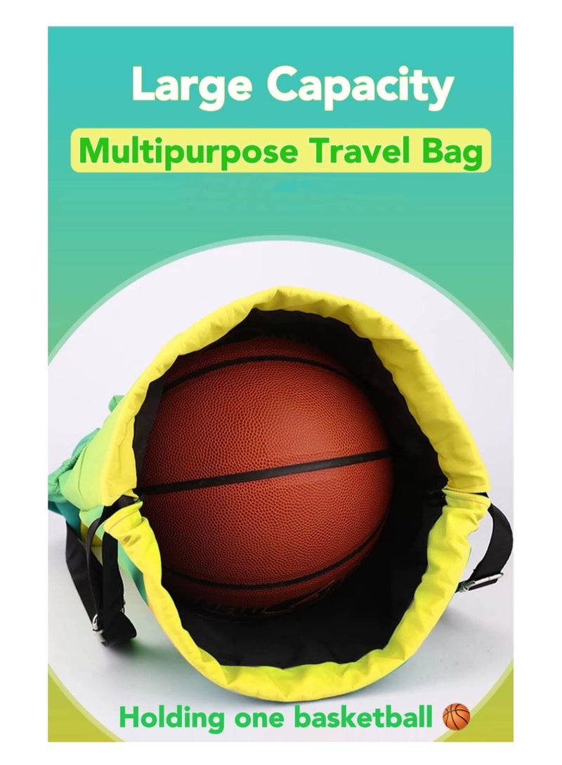 Ayeeb Gradient Ocean Blue Drawstring Style Sack Pack Backpack Lightweight Design, Multifunctional Portable Large Storage Machine Washable Daypack Travel Sports Bag, Durable Rainproof with Zipper Pocket - Image 4