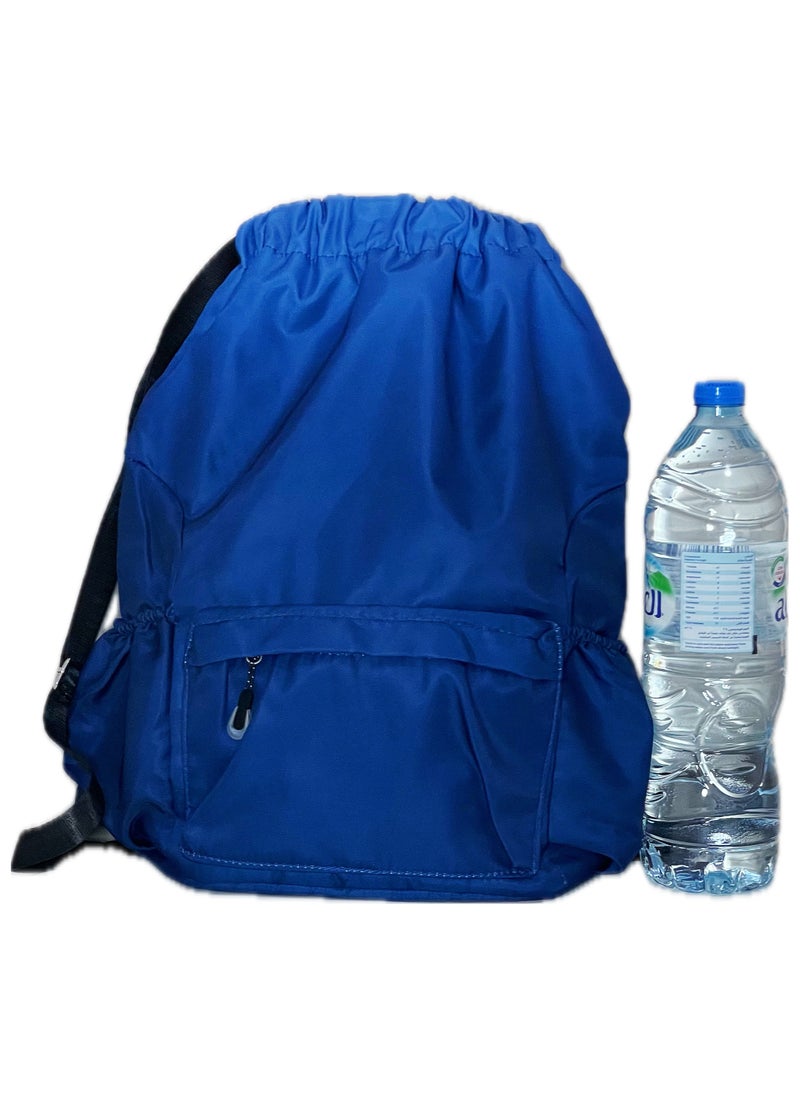 Ayeeb Gradient Ocean Blue Drawstring Style Sack Pack Backpack Lightweight Design, Multifunctional Portable Large Storage Machine Washable Daypack Travel Sports Bag, Durable Rainproof with Zipper Pocket  - Image 3