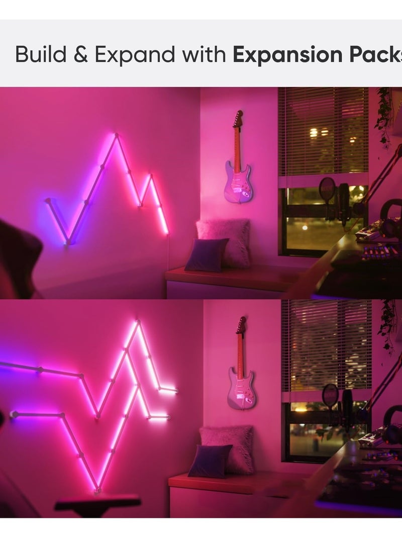 Milatech - 12 LED Light Lines Smart WiFi Tuya LED, Wall Light Color Dimmable Smart Music Sync Rhythm APP Smart Control RGB Mood Light for Game Room Home Wall Decor Light Strip Kit(UK plug) - Image 1
