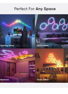 Milatech 12 LED Light Lines Smart WiFi Tuya LED, Wall Light Color Dimmable Smart Music Sync Rhythm APP Smart Control RGB Mood Light for Game Room Home Wall Decor Light Strip Kit(UK plug)  - Image 2