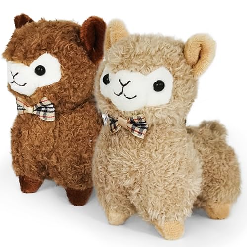 JIAHO 2 Pcs Cute Alpaca Stuffed Animals for Girls and Boys Soft Mini Alpaca Plush Toys Sheep Stuffed Animal Bulk Kawaii Plushies Treasure Box Plush Doll Toys for Classroom Christmas Decorations - Image 1