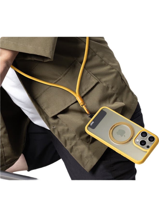 WP W&P Phone Lanyard, Neck Strap, Crossbody, Wrist Strap, Phone Chain, Anti-Theft, Anti-Loss, Adjustable Length, Premium Nylon Strap, Phone Cord, Short Style, Earl Yellow - Image 2