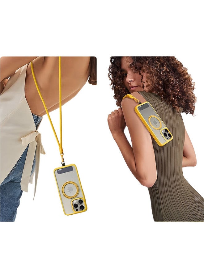WP W&P Phone Lanyard, Neck Strap, Crossbody, Wrist Strap, Phone Chain, Anti-Theft, Anti-Loss, Adjustable Length, Premium Nylon Strap, Phone Cord, Short Style, Earl Yellow - Image 3