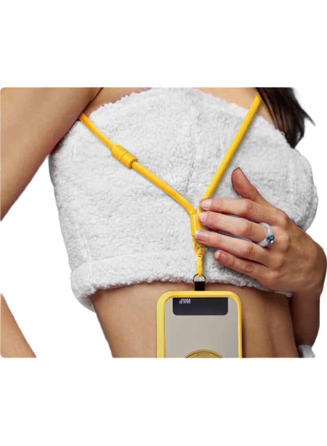 WP W&P Phone Lanyard, Neck Strap, Crossbody, Wrist Strap, Phone Chain, Anti-Theft, Anti-Loss, Adjustable Length, Premium Nylon Strap, Phone Cord, Short Style, Earl Yellow - Image 1