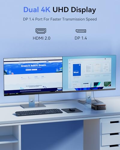 KAMRUI Essenx E1 Mini PC, 16GB DDR4 RAM 512GB M.2 SSD, Mini Computer Twin Lake N150 (Beat N100/N95,up to 3.6GHz), Desktop Computer Dual 4K, Ethernet, WiFi, Bluetooth for Business, Office, Home - Image 4