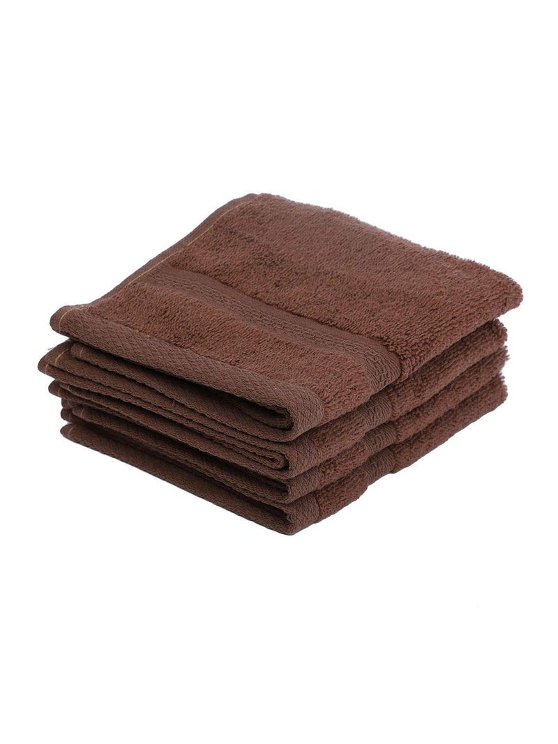 Bianca 500 GSM 100% Cotton Ultra Soft Zero Twist Hygro Tech 4Pc Face Towel - Chocolate - Image 1