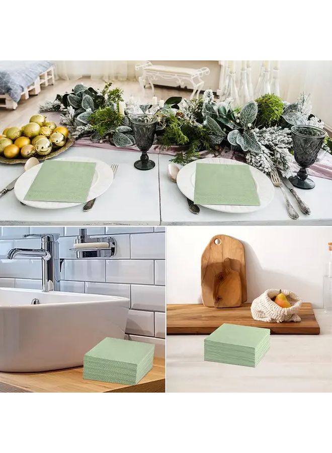 Sage Green Roostertail Napkins 20 Count Double Layer Party Tableware - Image 5