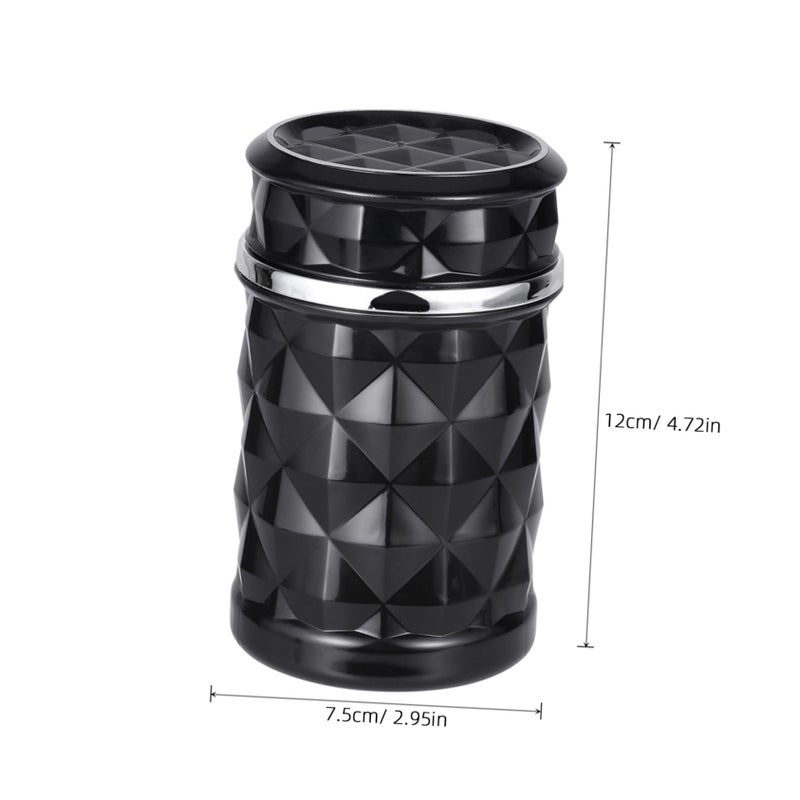 Portable Car Ashtray with Led Light Non Slip Base Smokeless Cup Black - Image 5