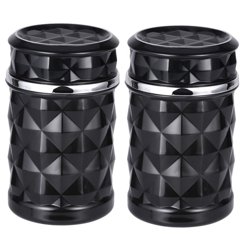 Portable Car Ashtray with Led Light Non Slip Base Smokeless Cup Black - Image 2