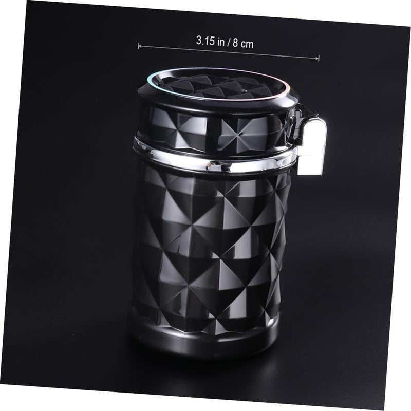 Portable Car Ashtray with Led Light Non Slip Base Smokeless Cup Black - Image 3