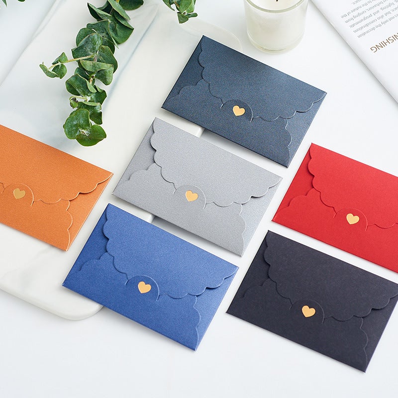 Mini Small Pearlescent Envelope Kraft Paper Bronzing Love Envelope Bank Card Vip Membership Card Packaging Envelope Cover - Image 4