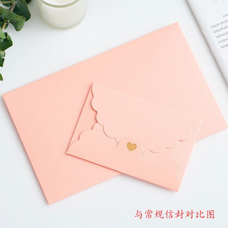 Mini Small Pearlescent Envelope Kraft Paper Bronzing Love Envelope Bank Card Vip Membership Card Packaging Envelope Cover - Image 3